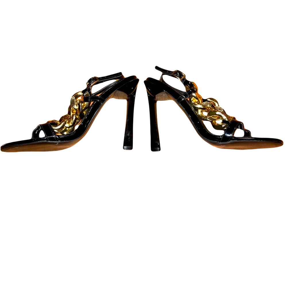 NWOT Black With Gold Chain 4 Inch Size 7 OSOS Design Heels